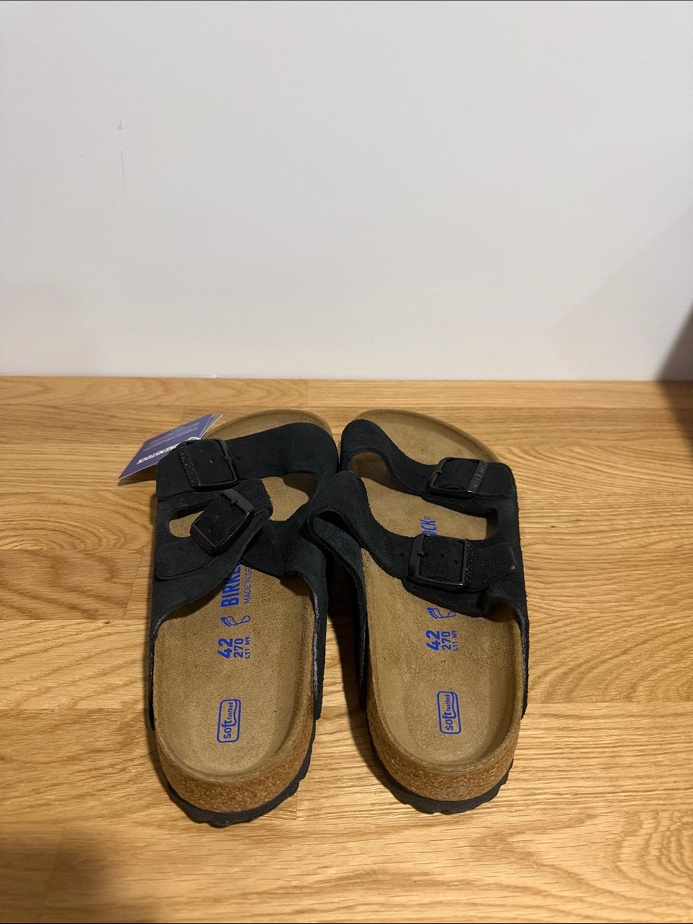 Birkenstock Arizona Black suede brand new size 9 Two-Strap - Picture 4 of 6